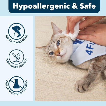 Dog-Wipes-for Paws and Butt - 8" x 8" Hypoallergenic, Hydrating Pet Grooming Wipes for Dogs Cats Cleaning Deodorizing (Lavender, 100 Count)