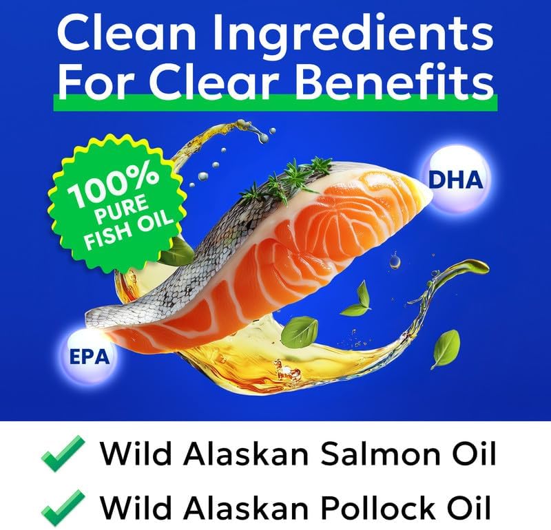 BARK&SPARK Fish Oil for Dogs&Cats - Natural Omega-3 -Skin & Coat Support -Liquid Food Supplement for Pets-EPA+DHA, Immune&Heart Health - 8 fl oz Fish