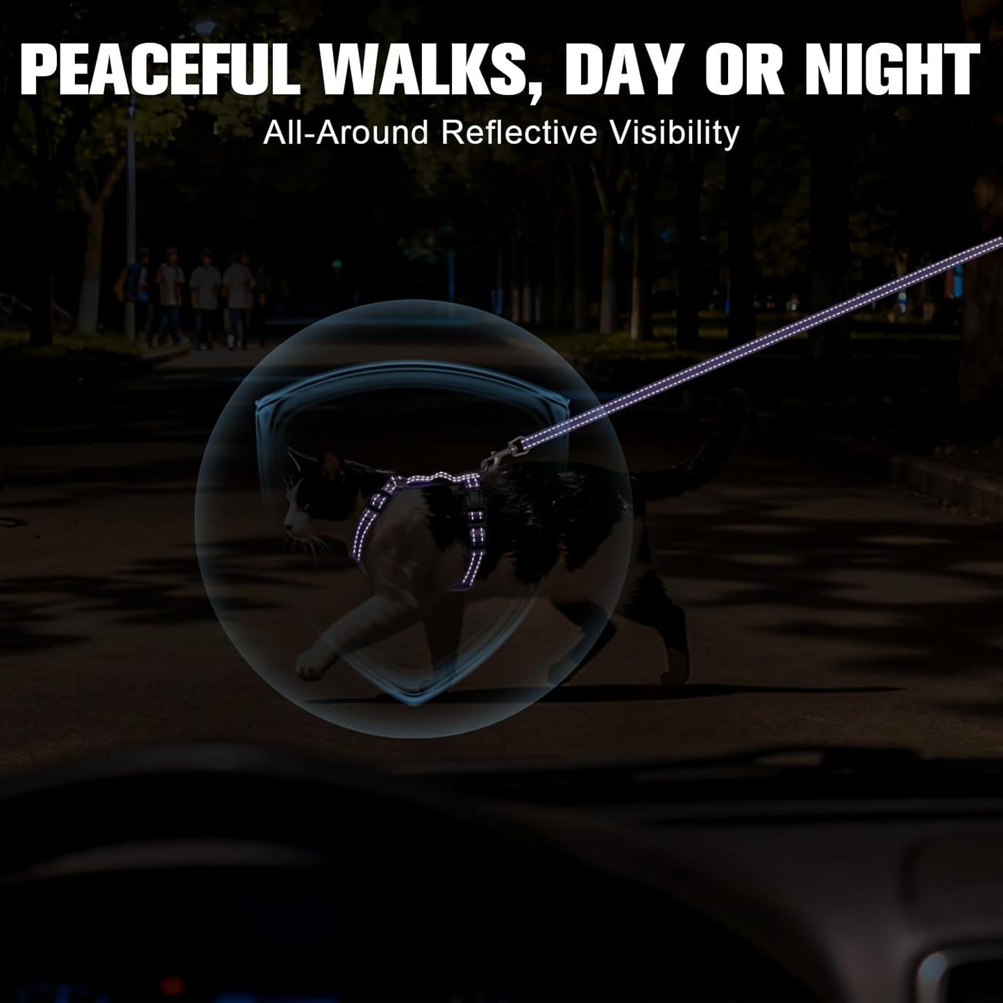 BEAUTYZOO Cat Harness, Escape Proof Cat Leash and Harness Set for Walking, Soft Breathable Vest Harness with Neck Adjustable, Reflective Easy-Control Kitten Harness for Cats (Star Design),Purple S