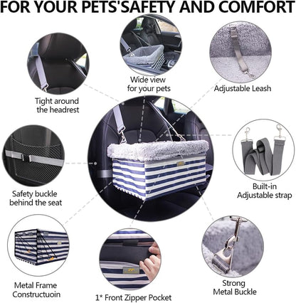 Dog Car Seats for Small Dogs, Upgrade Dog Booster Seat with Metal Frame Construction with Double-Layer Oxford, Perfect for Small Pets up to 20lbs