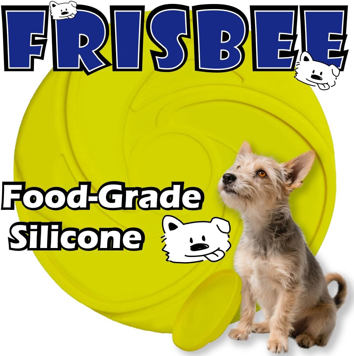 AMAZING TOYZ Dog Flying Discs, 2 Pack Dog Frisbee Toys, Soft Rubber Interactive Fetch Toy for Small Medium Large Dogs - Safe for Teeth & Aggressive Chewers, 7.87 Inch