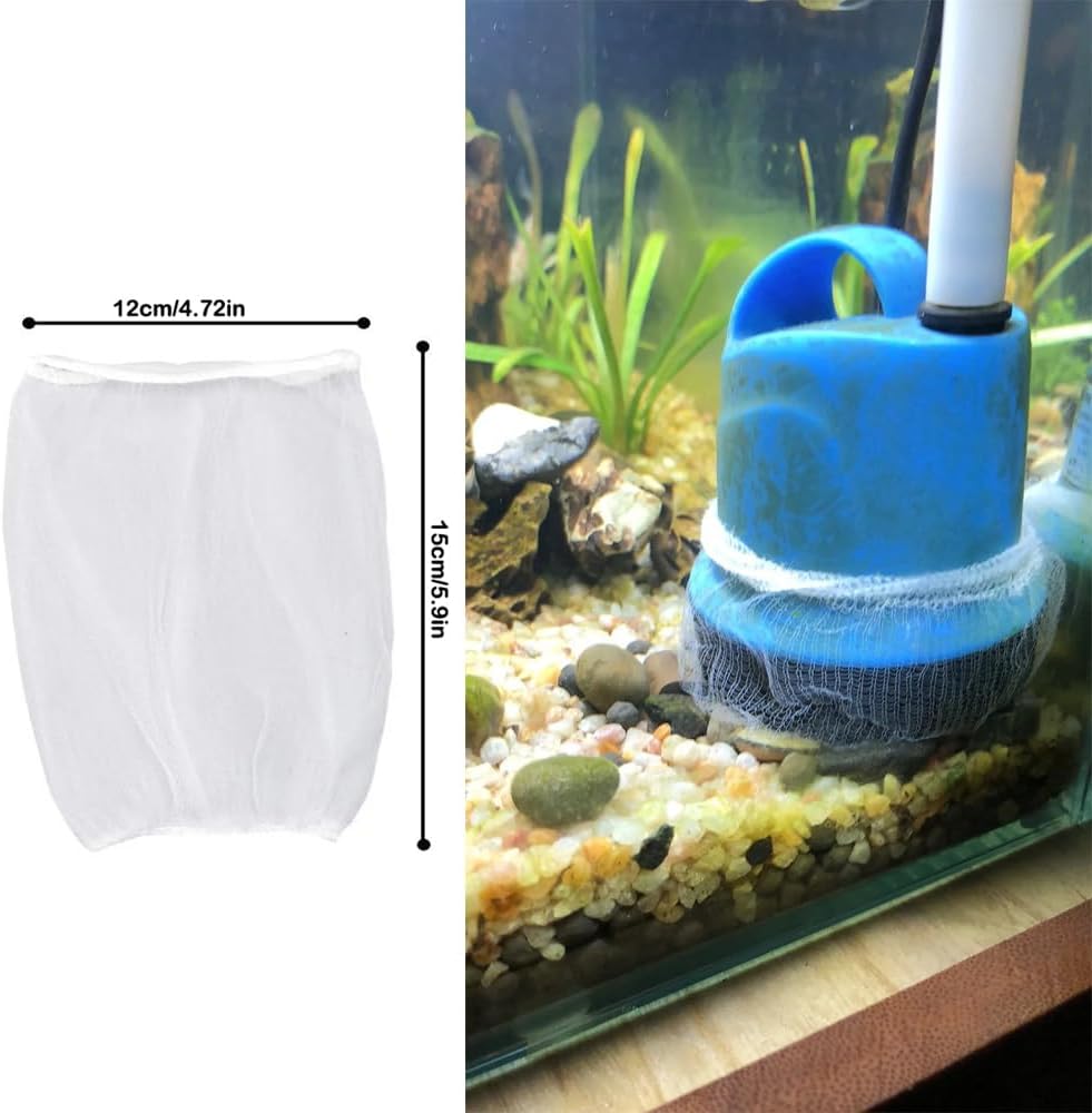 50 Pack Internal Aquarium Filter Mesh Covers Disposable Mesh Bag Pre-Filter Net Socks for Aquarium Internal Filter Submersible Power Filter Fish Tank Filters Water Pump Turtle Tank Pumps