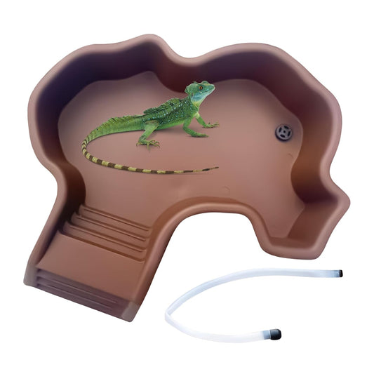 Turtle Bathtub, Bathtub with Ramp – Easy to Clean Soaking Tub with Drain for Aquarium Balcony Living Room Garden