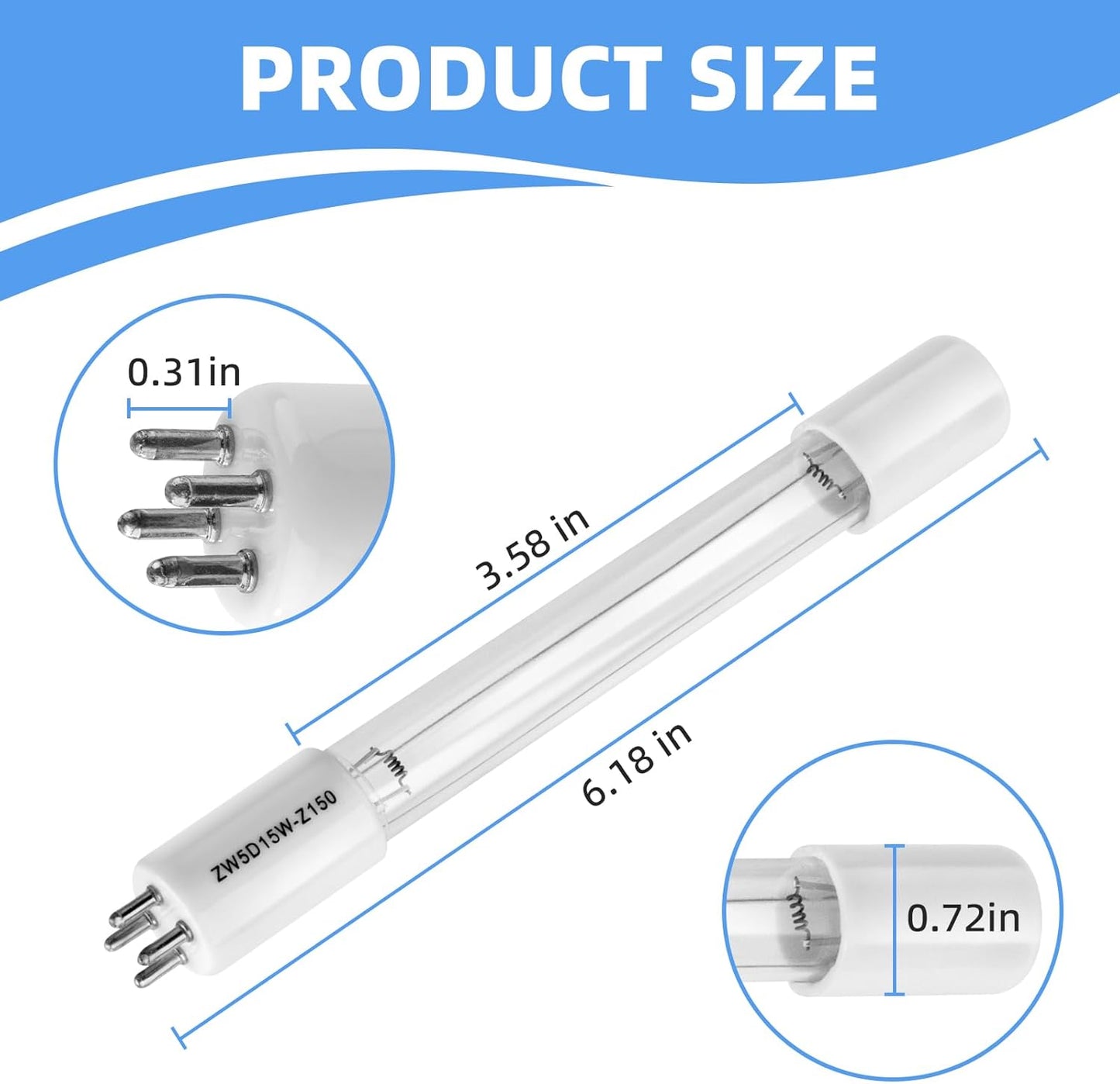 5W Light Bulb Replacement for COODIA 5W Filter Pump - Aquarium Bulb Compatible with Sunsun CUV-305, CUV-505, JUP-02 Filter