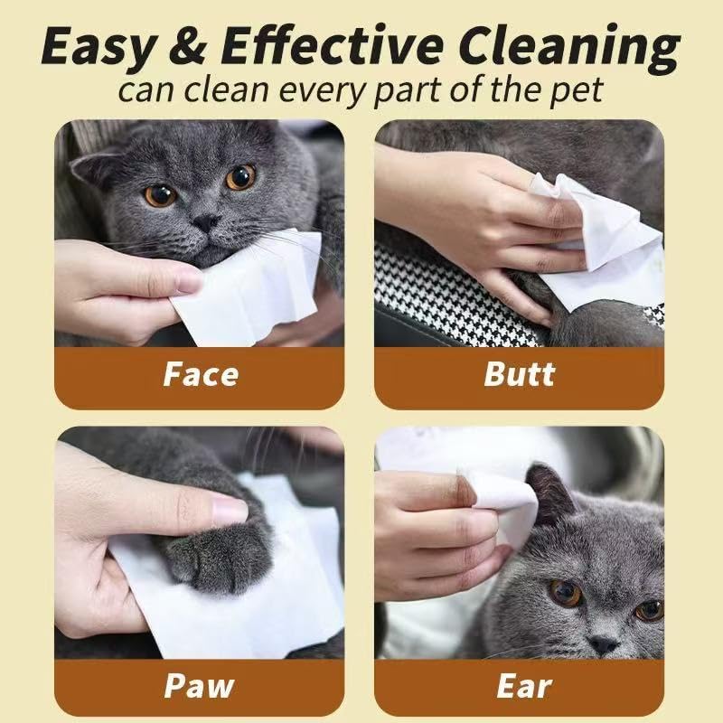 Pet Cleaning and deodorizing Anal Gland Hygiene Wipes for Dogs and Cats, Low allergenic, Cleans and moisturizes, for Grooming Paws, Body, and Rear, Fragrance-Free, 80+10+10 Value-Convenient Combo Pack