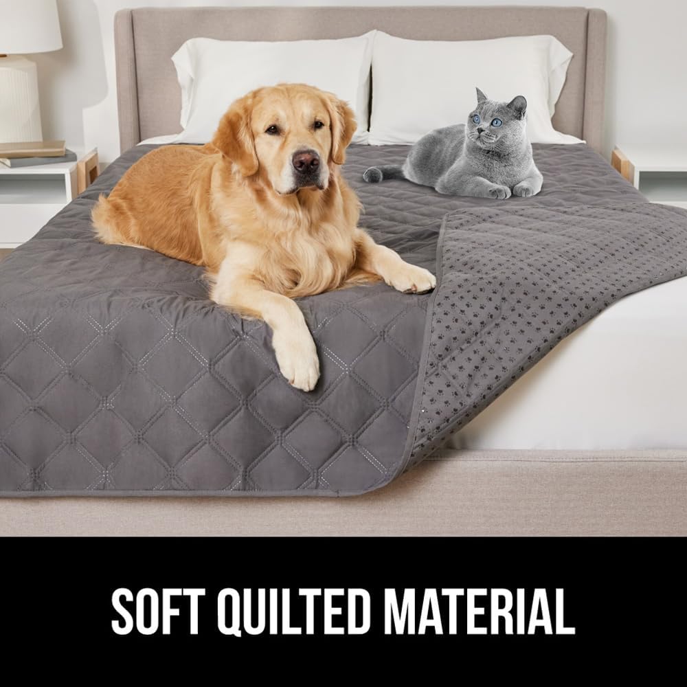 GORILLA GRIP Waterproof Dog Blanket, Couch Cover for Dogs Washable, Protects Sofa, Furniture, Crate, Car, RV Essentials Pet Supplies, Tear and Slip Resistant Leakproof Cushion Cover, 30x70 Charcoal