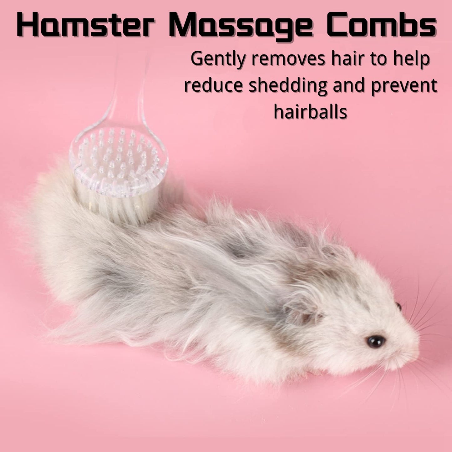 4 Pack Hamster Brush - Small Animal Bath Brush with Lid Soft Cleansing Brush Massage Combs for Hedgehog Guinea Pig Rabbit Chinchilla Ferret Small Animal Grooming Tool Cleaning Supplies-Random Color