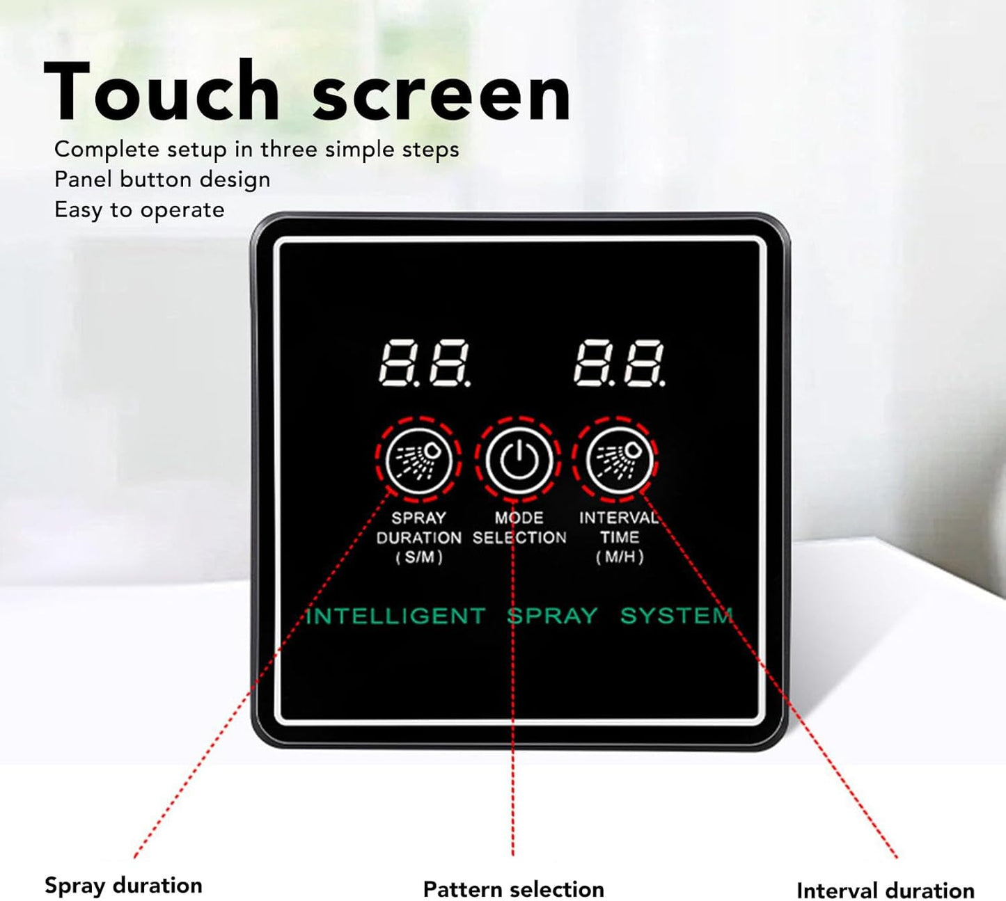 Reptile Fogger Smart Spray System, Automatic Timing Humidifier with 360 Degree Adjustable Misting Nozzles, High Density Spray for Terrarium, Intelligent Timing Cycle Spraying for R