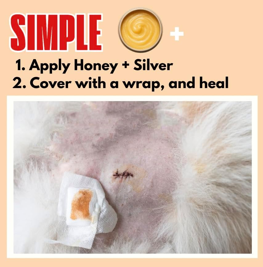Well-Being Manuka Honey Silver Rapid Wound Repair Ointment for Dogs, Cats and Horses Superior Healing Qualities for Rapid Repair of Cuts, Surgical Inscisions, Abrasions Prevents Infection 2 Ounce