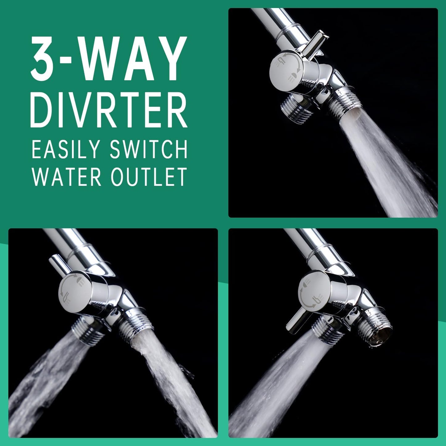 3 Mode Dog Shower Attachment, High Pressure Handheld Sprayer with ON/OFF Switch, G1/2" Metal Shower Diverter, 78 Inches Stainless Steel Hose, No Drill Hook, for Indoor Pet Bathing and Washing