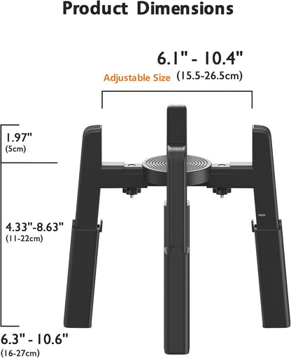 CZPET Dog Bowl Stand with Adjustable Height and Width [Stand Only], Single Raised Pet Water & Food Feeder for Medium & Large Dogs, Stable and Anti-Slip Eelvated Bowl