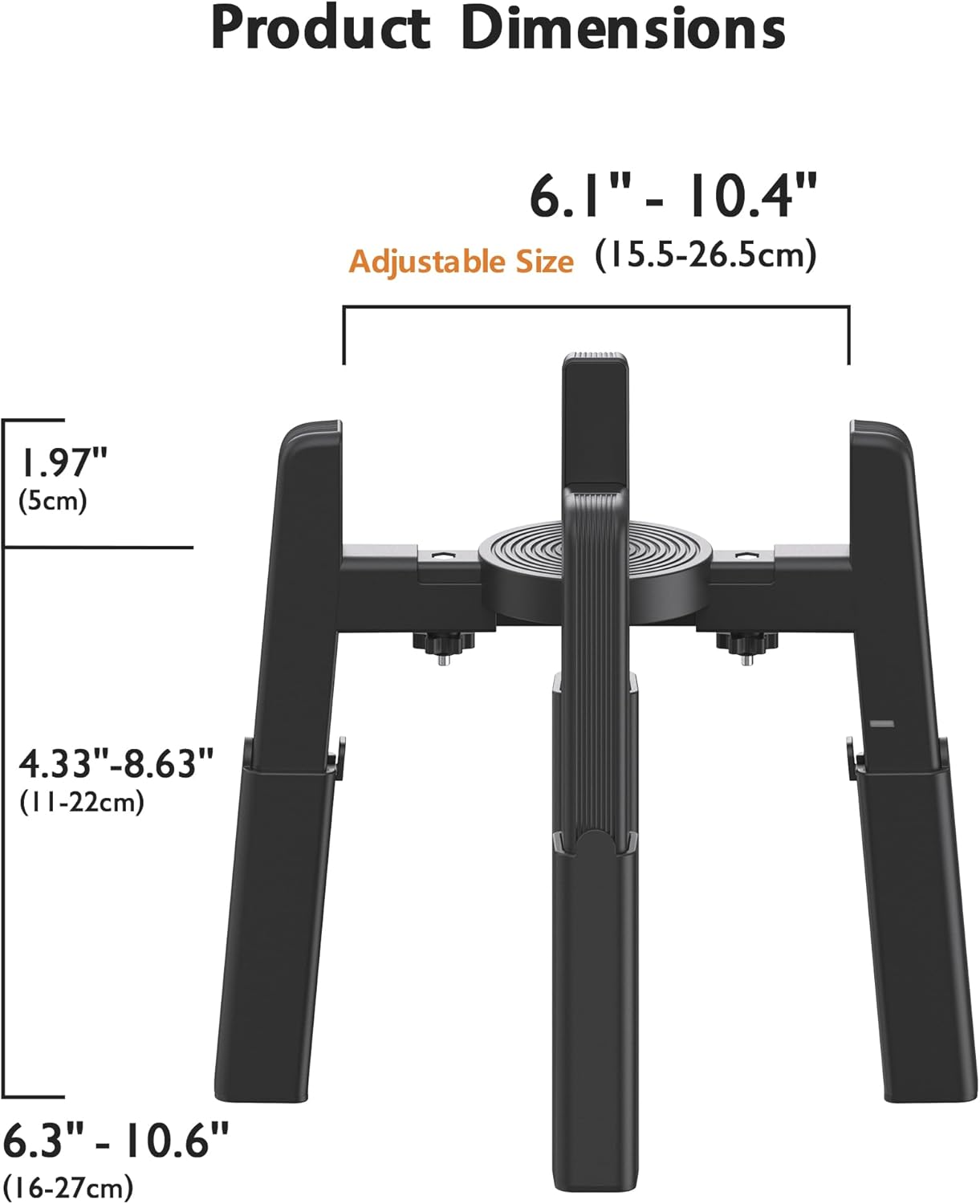CZPET Dog Bowl Stand with Adjustable Height and Width [Stand Only], Single Raised Pet Water & Food Feeder for Medium & Large Dogs, Stable and Anti-Slip Eelvated Bowl