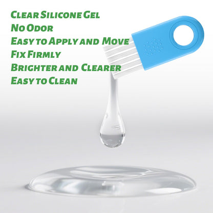 Aquarium Background Gel,Clear Aquarium Glue for Applying Fish Tank Background,Odorless Fish Tank Poster Glue with Brush and Scraper,Easy to Remove,Clearer and Brighter-1OZ (30ml)