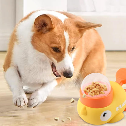 Interactive Treat Dispenser Toy for Dogs & Cats Duck-Shaped - Slow Feeder Food Puzzle with Adjustable Dispenser, IQ Training & Exercise Toy for Small/Medium Pets