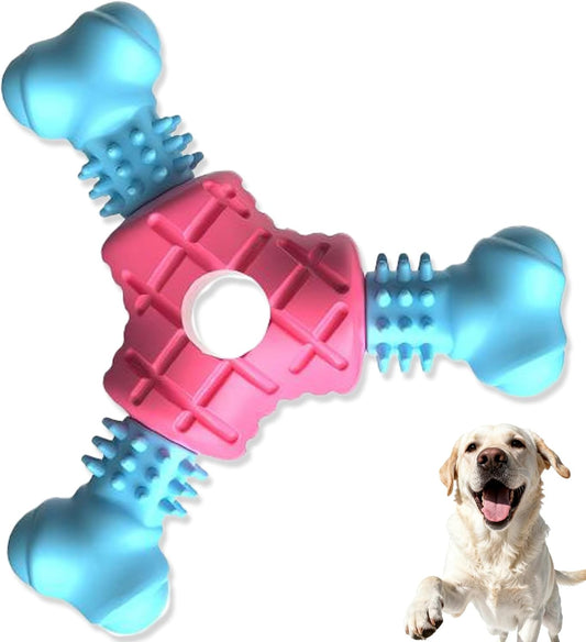 Puppy Chew Toys for Teething, Indestructible Dog Chew Toys for Aggressive Chewers - Small & Medium Breeds, Rubber Dog Bone Toy, Tough Puppy Toys to Keep Them Busy and Relieve Anxiety