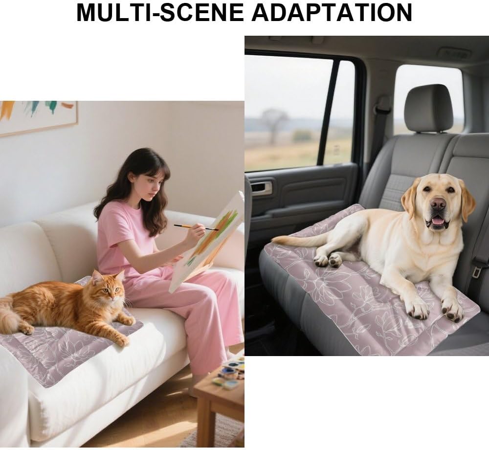 Magnolia Pale Purple Comfy Dog Beds for Medium Dogs Bed Mats for Dogs Washable Dog Pad Crate Cushion Washable Non-Slip Pet Crate Bed Kennel Beds Mat Medium Sized Indoor Outdoor 36X24 Inch