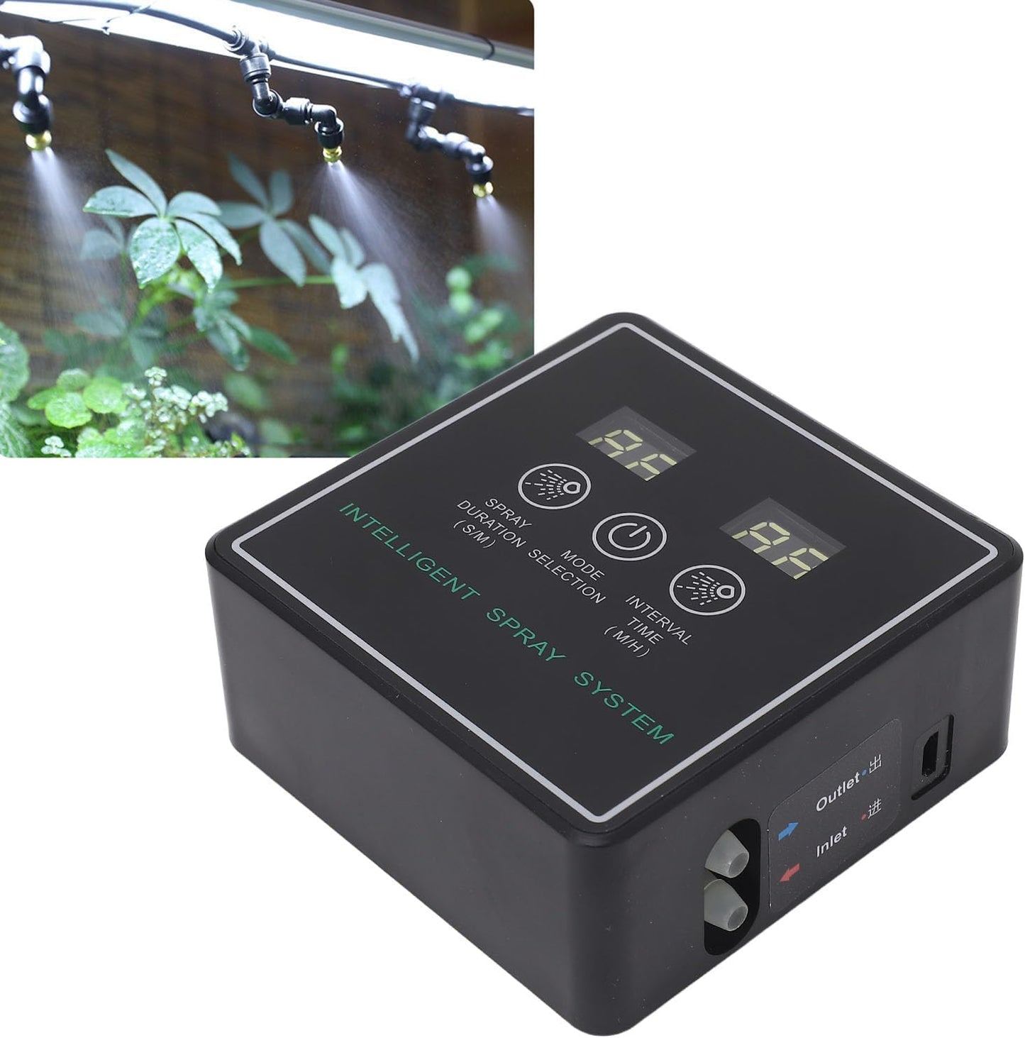 Reptile Fogger Smart Spray System, Automatic Timing Humidifier with 360 Degree Adjustable Misting Nozzles, High Density Spray for Terrarium, Intelligent Timing Cycle Spraying for R