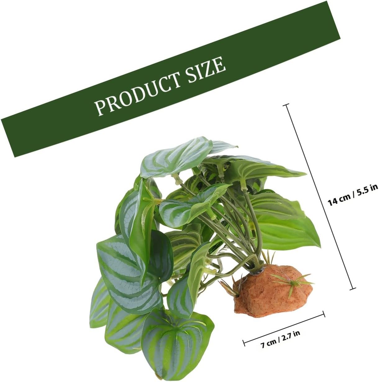 BESTonZON Reptile Terrarium Plants Artificial Decor Resin Plastic Hidden Hide Plant for Gecko Lizard Tortoise Habitat Landscape Accessories