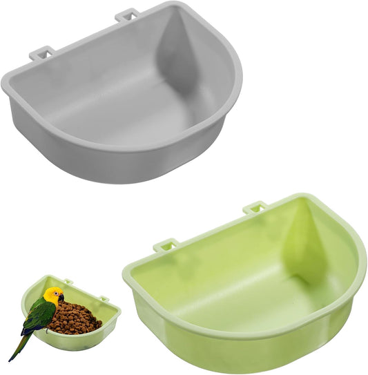 2 Pack Feeder, Hanging Food Bowl Feeder Food and Water Container for Wire Cage Feeding Dish Hanging Cups for Birds Hamsters Mice Rats Guinea Pig Small Pets