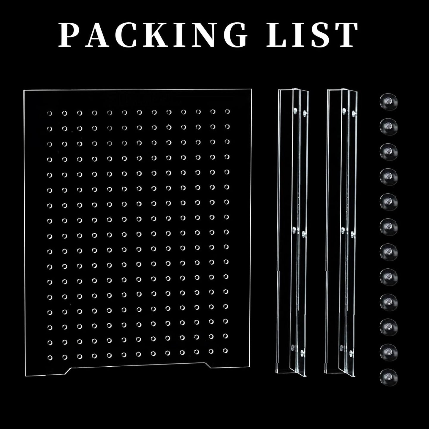 Fish Tank Divider, Transparent Acrylic Separator Plate with Suction Cups for Aquarium, Aquarium Divider Grid, Fish Tank Accessories