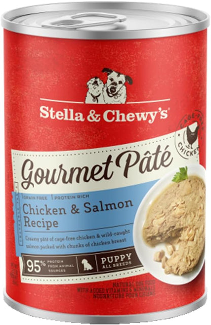Stella & Chewy's Gourmet Pate Cage-Free Chicken & Salmon for Puppies, 12.5 oz (Pack of 12)
