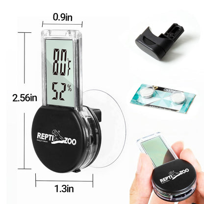 REPTI ZOO Magnetic Reptile Thermometer and Humidity Gauge, Digital LCD Temperature Humidity Monitor, Tank Terrarium Temp and Humidity Meter Accessories for Bearded Dragon, Snake, Hermit Crabs, Gecko