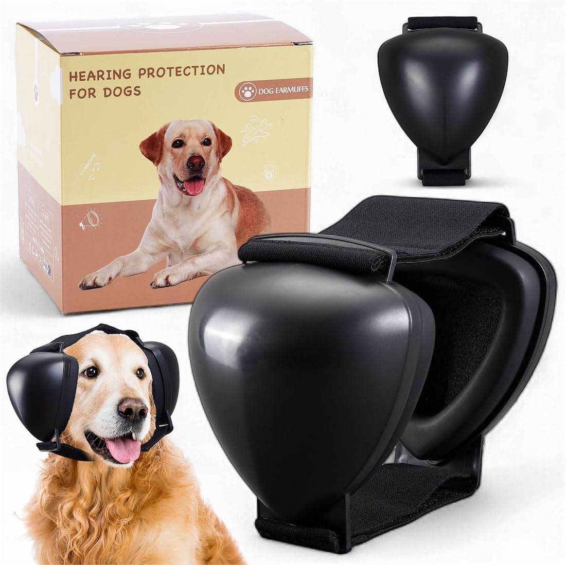 Dog Ear Muffs Noise Protection for Medium & Large Dogs – 29 dB Hearing Protection from Fireworks, Thunder & Noise