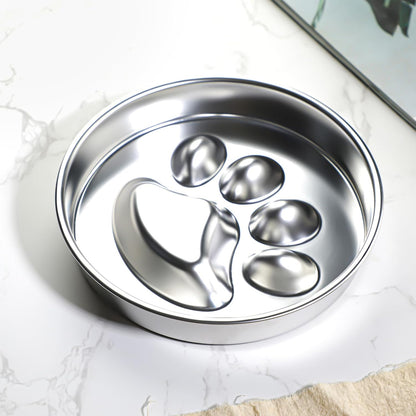 Slow Feeder Dog Bowls Stainless Steel Bowl with Non-Slip Rubber Base Metal Bowl for Small Medium Large Breed Dogs
