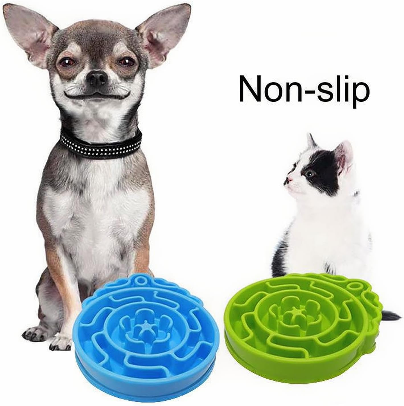 Slow Feeder Dog & Cat Bowl - Interactive Maze Puzzle Dish for Healthy Digestion, Anti-Gulping Food Grade Feeder(Pink)