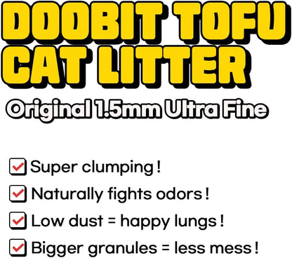 from Korea, Clumping Litter, Cat Tofu Litter,Non Toxic Low Tracking,1.5mm Fine Cut,Solubility in Water,Ultra Absorbent, Really Dust-Free,I'm Gonna Pee(5.7lb x 4pack)