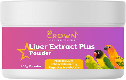 Liver Support Supplement for Birds – 100g Vitamin & Herbal Blend with Milk Thistle, Amino Acids & B Vitamins – Supports Detox, Digestion, Eye Health & Metabolism