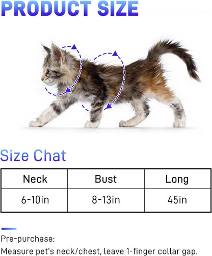 3 Pack Cat Leash and Harness Set, Lightweight Adjustable Collar Escape Proof for Cats