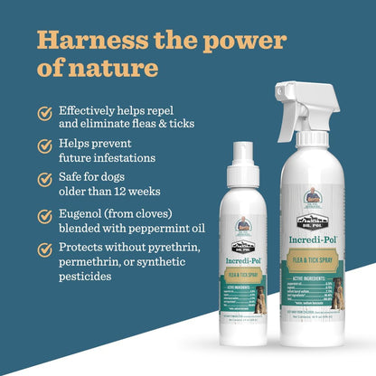 Dr. Pol Incredi-Pol Flea & Tick Spray | Fast-Acting Pest Control for Dogs | Helps Repel & Eliminate Fleas, Ticks & Larvae | Safe & Effective Formula | 16 oz