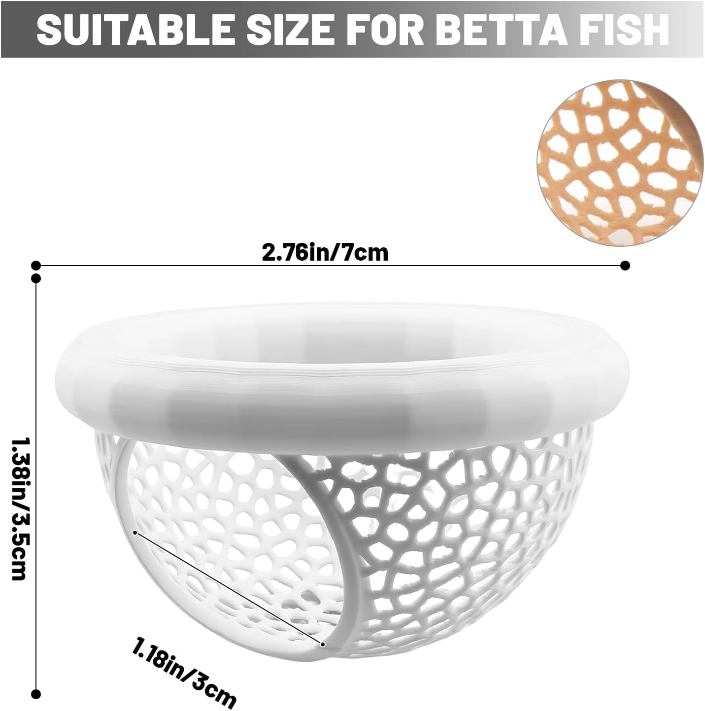 Aquarium Floating Betta Fish Skins, Suitable for Fighting Fish, Shrimp, and Small Fish Multi-Functional Hammock, Aquarium Hiding Feeding Decorative Accessories (White)