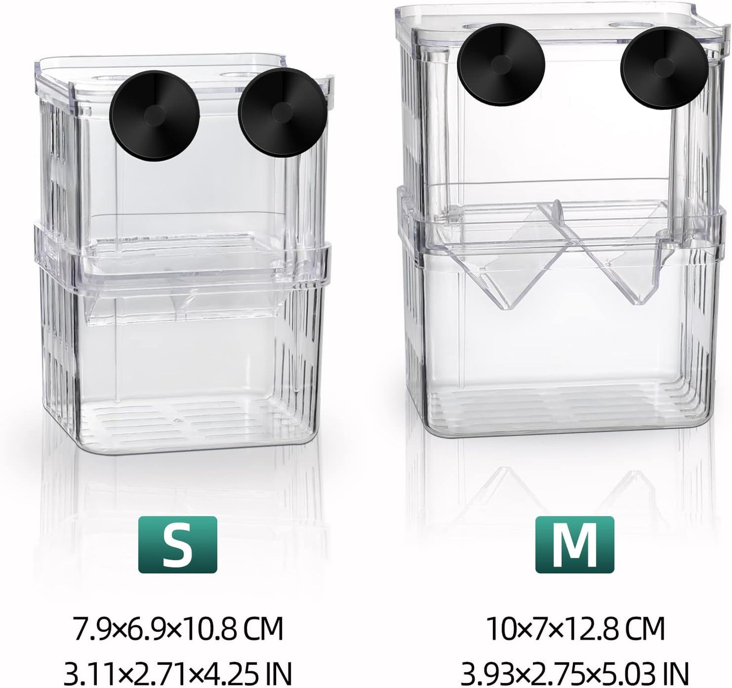 Boxtech Aquarium Fish Tank Hatchery Incubator Breeding Box, Acrylic White Breeder Isolation Divider Hatching Boxes Accessory Small Baby Fishes Shrimp Clownfish Guppy