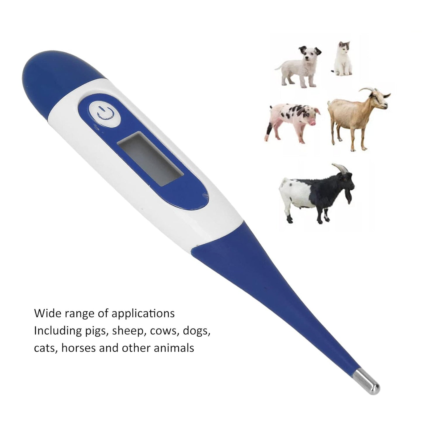 2Pcs Digital Pet Thermometer, Fast and Accurate Measurements in 20 Seconds, Waterproof, Suitable, Dogs, Horses, Veterinarian