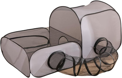 Convertible Cats Playpen Expandable Tunnel Safe Lounging Playpen for Indoor Outdoor Activity Game Tent for Camping Cats Tunnel House