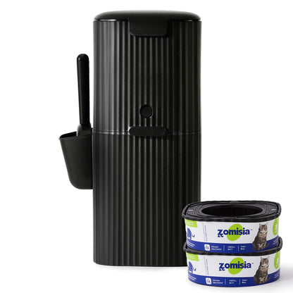 Cat Litter Disposal System for Odor Control, Hands-Free Patent Structure Litter Trash Can & 2 Pack Cat Litter Refill Bags