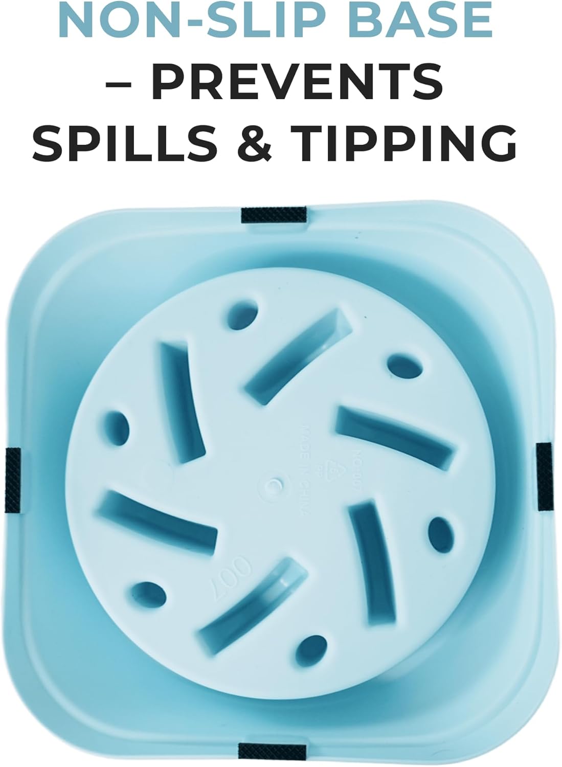 Slow Feeder Dog Bowl – 2 Cups, Non-Slip, Food-Safe Plastic, Easy-Clean Design for Medium & Large Dogs (Blue)