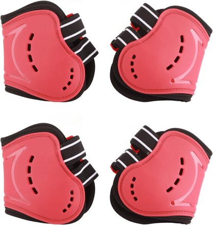 Fetlock Horse Boots, Lightweight Breathable Horse Hind Leg Boots, Jacquard Elastic Band with Anti Slip Technology, Wearproof Fetlock Boots for Show Jumping and Training, Red