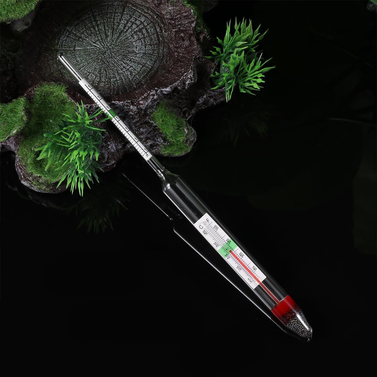 balacoo Glass Aquarium Hydrometer - 4 Pcs Fish Tank Hydrometer with Thermometer, Aquarium Glass Fish Tank Float Hydrometer(20 cm)