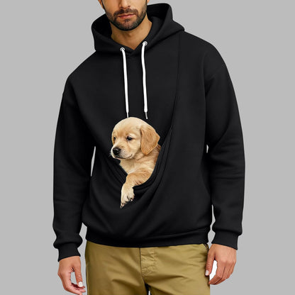 Mens Kangaroo Pouch Hoodie for Dogs Cats Pet Carrier Hoodie Long Sleeve Hooded Pullover Animal Holder Sweatshirt
