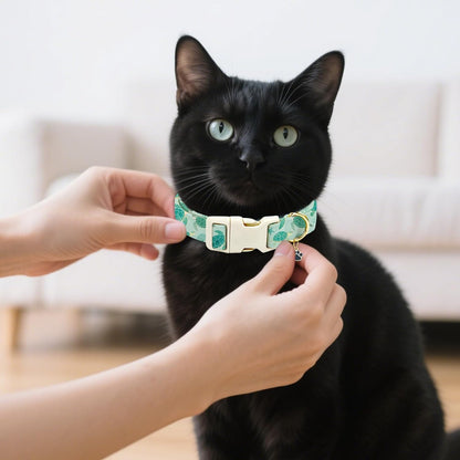 GLOBLELAND Sea Turtles Patterned Dog Collar for Daily Pets Sea Animals Puppy Collars Ocean Adjustable Soft Pet Scarf with Quick Release Buckle for Small Dogs Walking Running