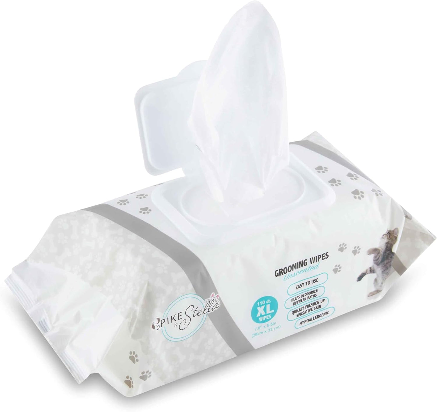 110 Pack Pet Grooming Wipes - Large & Extra-Large Sizes - Lavender, Aloe, & Unscented Variations - Hypoallergenic & Extra Durable - Perfect for Dogs & Cats, 8.6"x7.8"