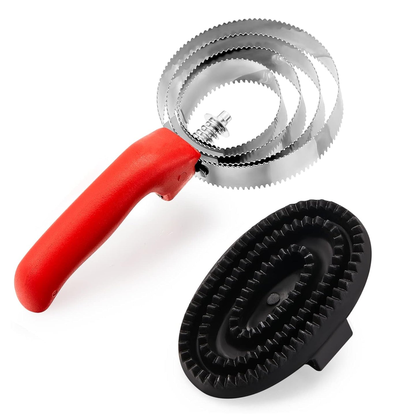 Reversible Stainless Steel Curry Comb with Large Rubber Brush for Grooming Horses, Dogs, Goats, Cattle, Cow, Donkey Supplies