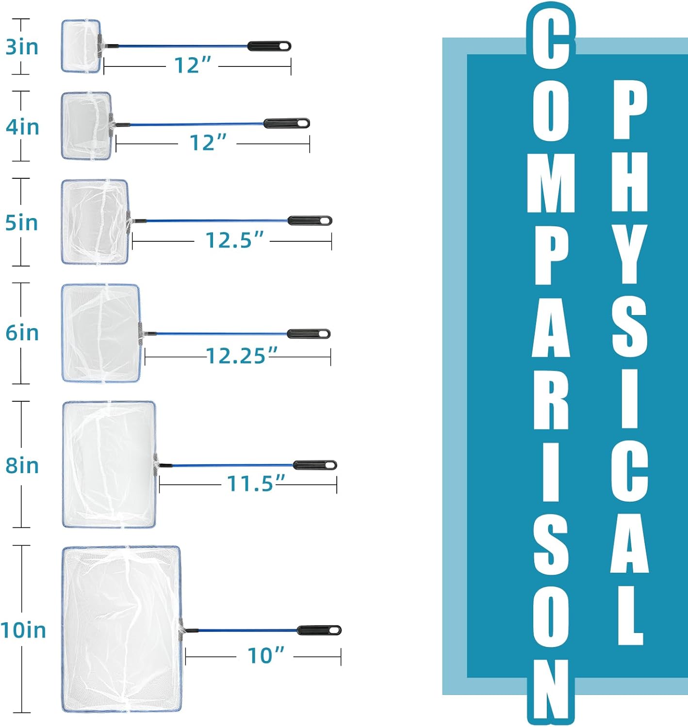 AQUANEAT Aquarium Net with Long Handle, Wastes Skimming Cleaning Tools for Fish Tanks