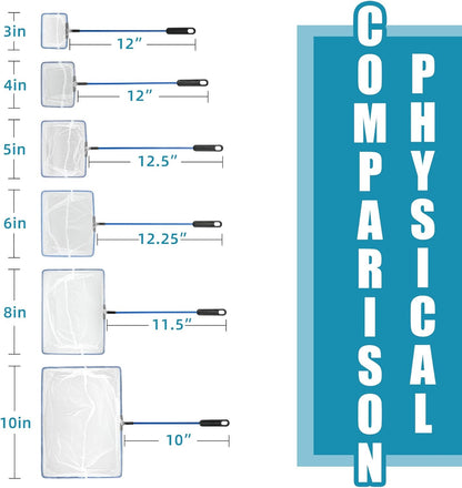 AQUANEAT Aquarium Fish Net, Small Fish Tank Cleaning Net, Food Wastes Skimmer for Small Ponds and Pools