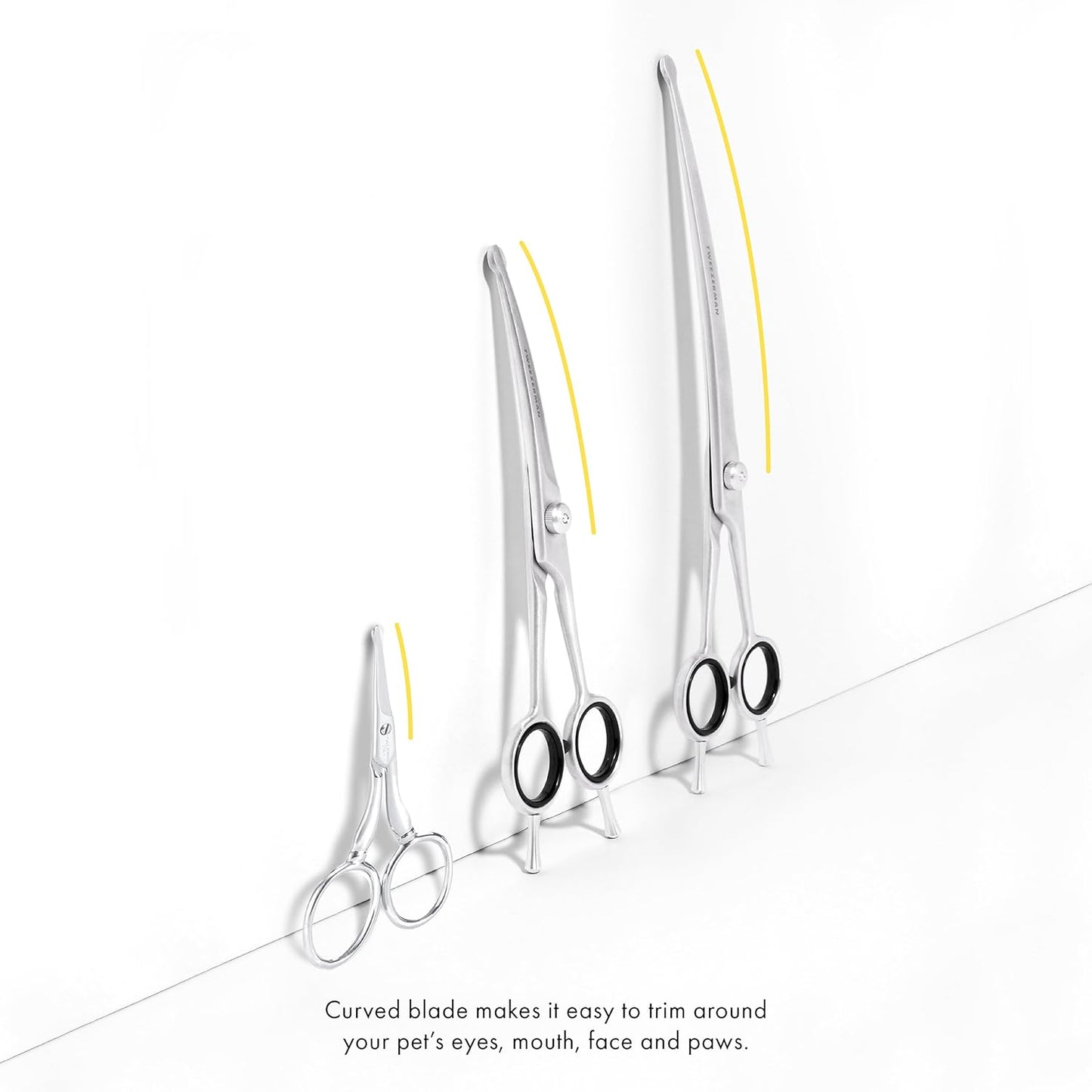 Tweezerman Pet Grooming Scissors, Stainless Steel Rounded Tip Trimming Shears for Dogs and Cats