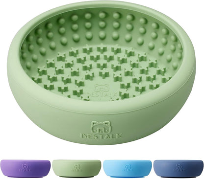 Dog Lick Bowl, Bestalk Anxiety Relief Lick Mat for Dogs, Non-Slip Freeze Licking Bowl Enrichment Puzzle Feeder for Distraction, BPA Free Silicone, Dishwasher Safe (Green,S)