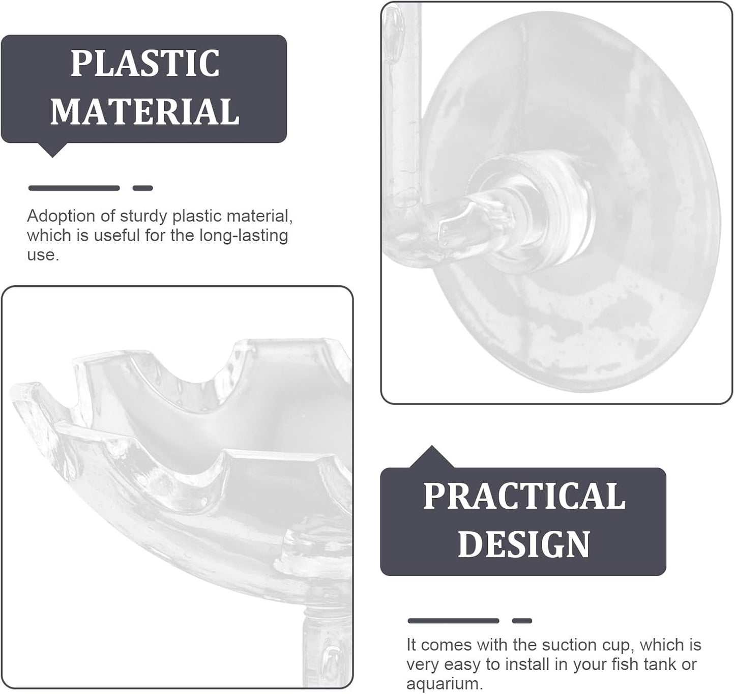 Shrimp Feeder Bowl with Sucker Fish Feeding Tray High Transparency Aquarium Feeding Dish Decorative Shrimp Food Basin for Fish Tank Aquatic Pets